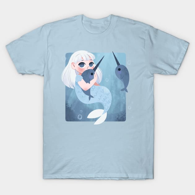 Narwhal Mermaid T-Shirt by Lobomaravilha